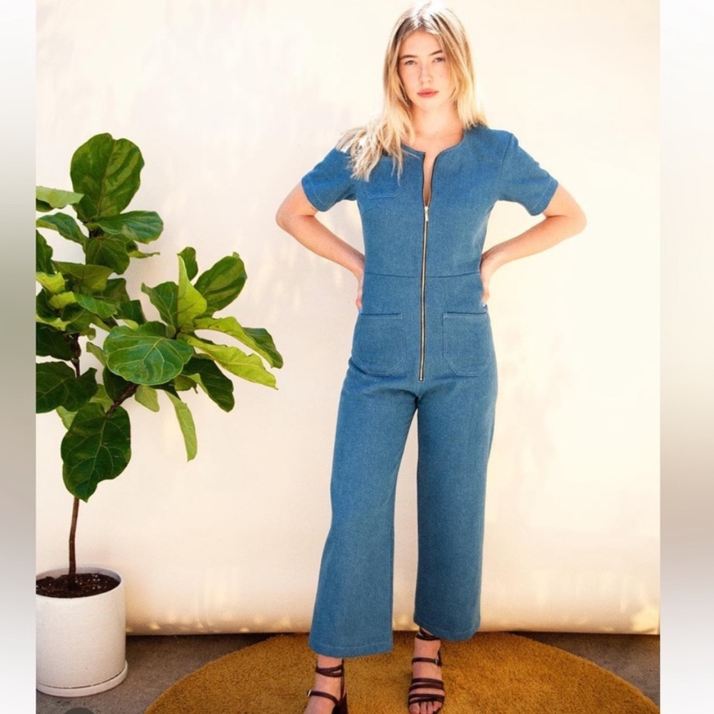 LYKKE WULLF western denim jumpsuit size small